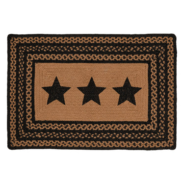 Farmhouse Jute Braided Rug Rect. Stencil Stars 20